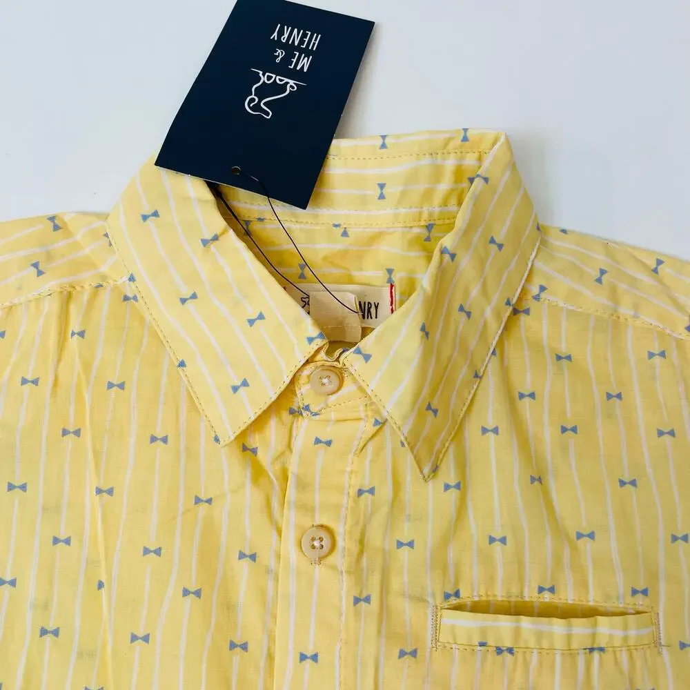 NWT Me & Henry 5/6Y Yellow Bow Tie Pier Shirt